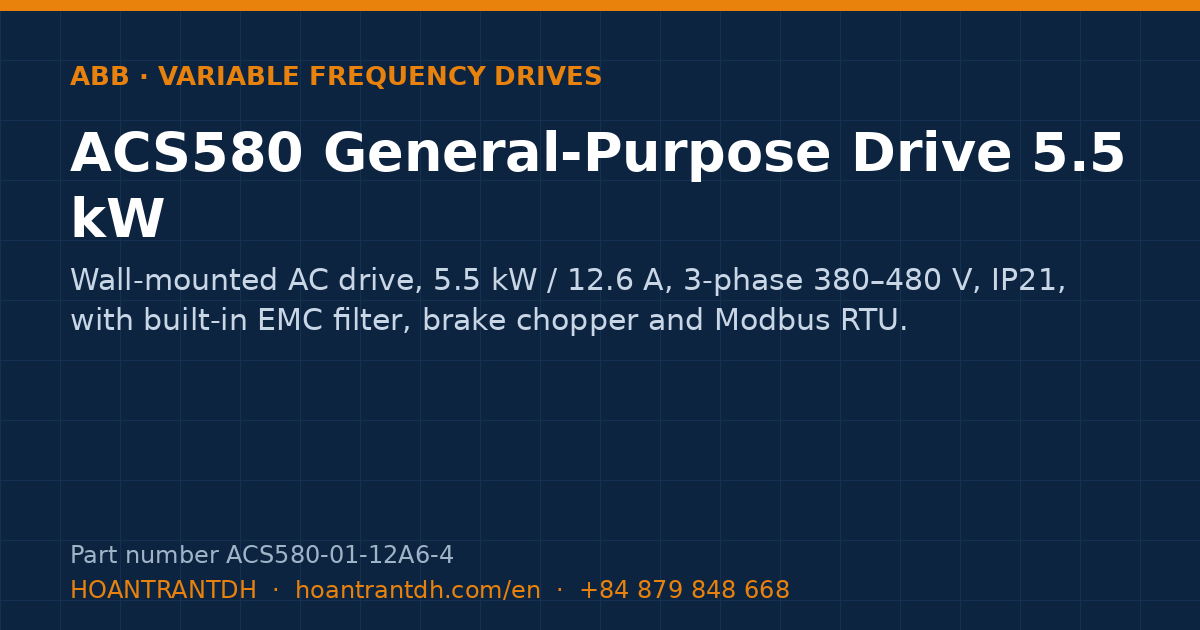 ABB ACS580 General-Purpose Drive 5.5 kW (ACS580-01-12A6-4) — product card