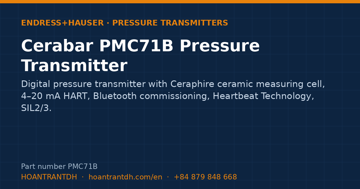 Endress+Hauser Cerabar PMC71B Pressure Transmitter (PMC71B) — product card