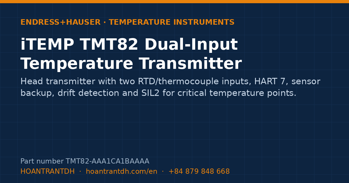 Endress+Hauser iTEMP TMT82 Dual-Input Temperature Transmitter (TMT82-AAA1CA1BAAAA) — product card