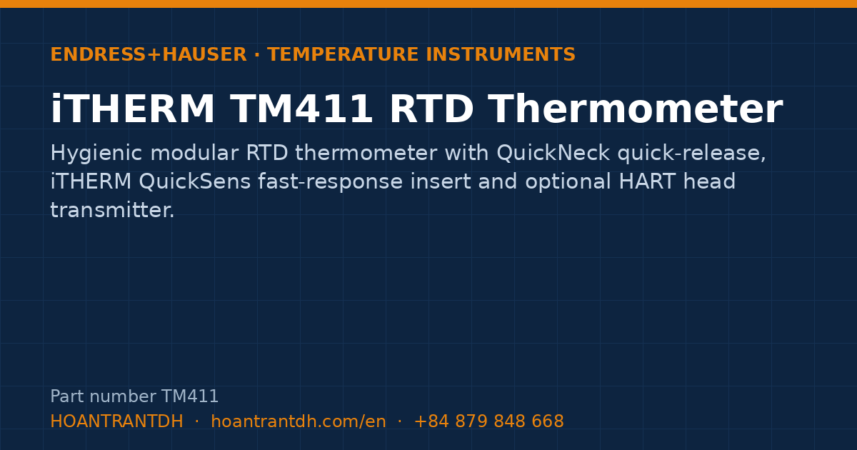 Endress+Hauser iTHERM TM411 RTD Thermometer (TM411) — product card