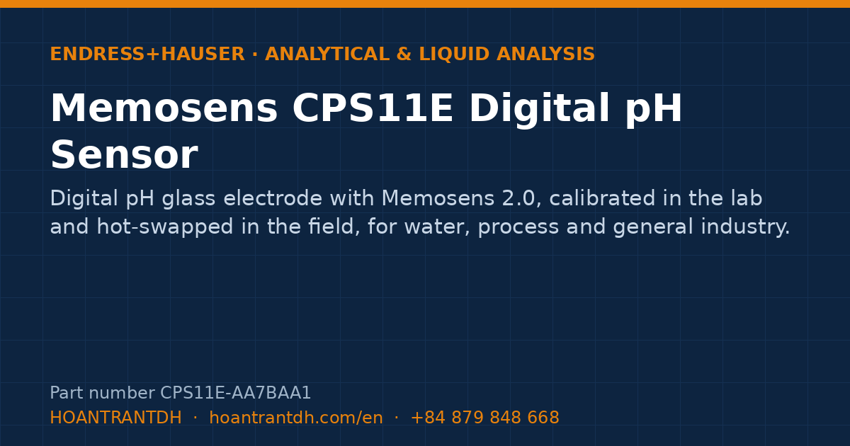 Endress+Hauser Memosens CPS11E Digital pH Sensor (CPS11E-AA7BAA1) — product card