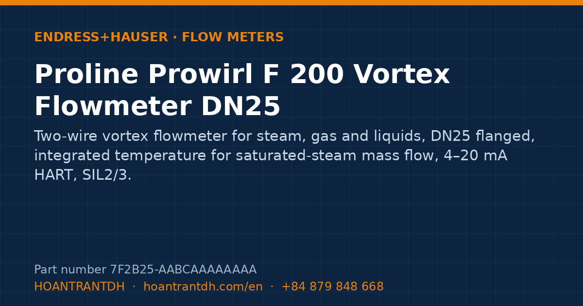 Endress+Hauser Proline Prowirl F 200 Vortex Flowmeter DN25 (7F2B25-AABCAAAAAAAA) — product card