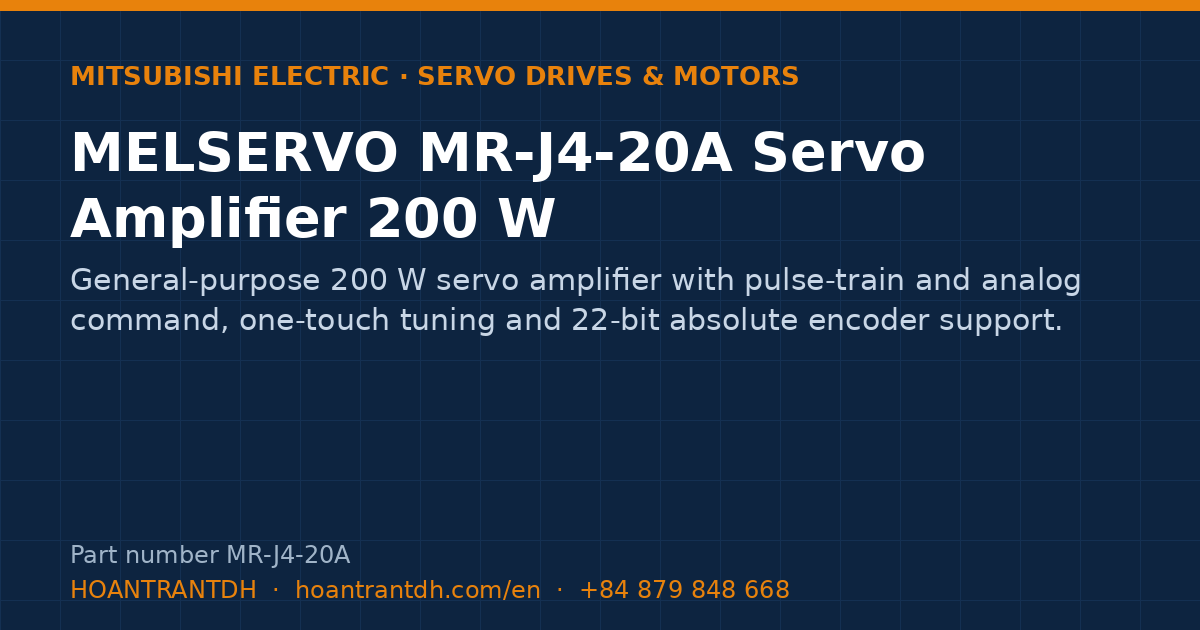 Mitsubishi Electric MELSERVO MR-J4-20A Servo Amplifier 200 W (MR-J4-20A) — product card