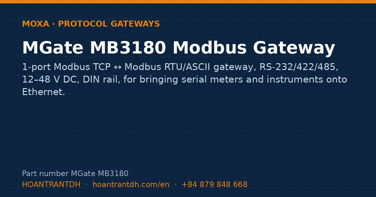 Moxa MGate MB3180 Modbus Gateway (MGate MB3180) — product card