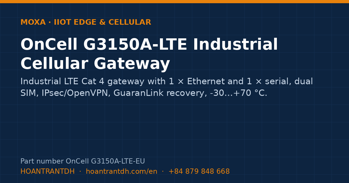 Moxa OnCell G3150A-LTE Industrial Cellular Gateway (OnCell G3150A-LTE-EU) — product card