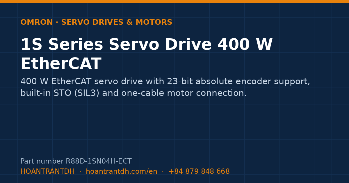 Omron 1S Series Servo Drive 400 W EtherCAT (R88D-1SN04H-ECT) — product card