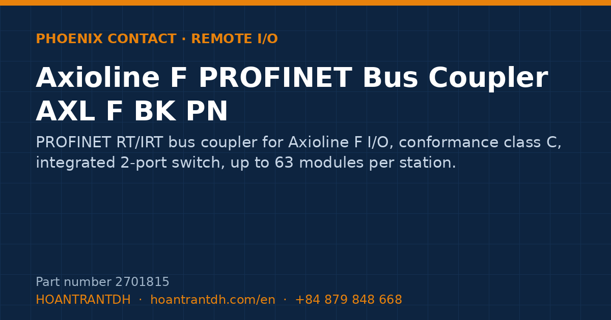 Phoenix Contact Axioline F PROFINET Bus Coupler AXL F BK PN (2701815) — product card
