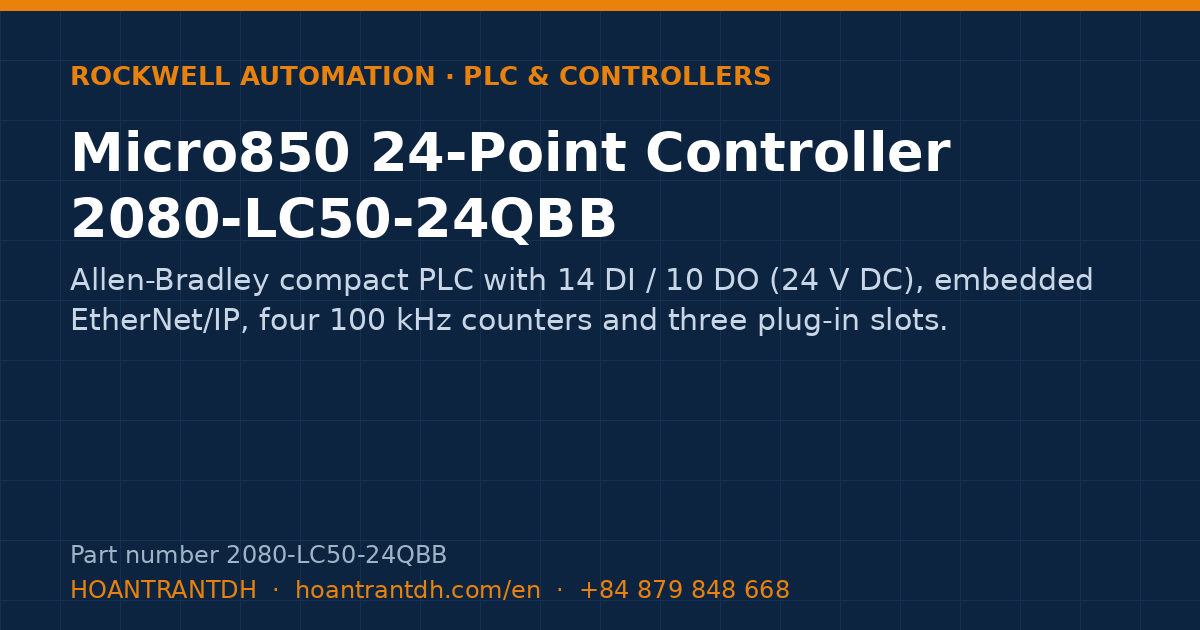 Rockwell Automation Micro850 24-Point Controller 2080-LC50-24QBB (2080-LC50-24QBB) — product card