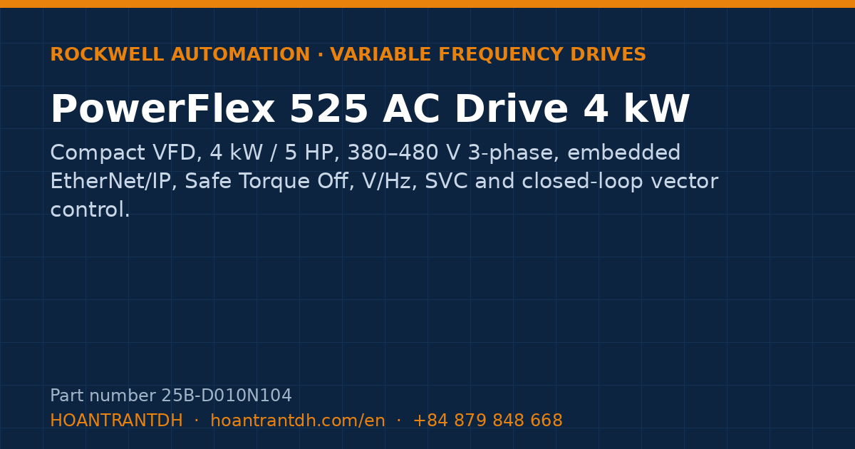 Rockwell Automation PowerFlex 525 AC Drive 4 kW (25B-D010N104) — product card