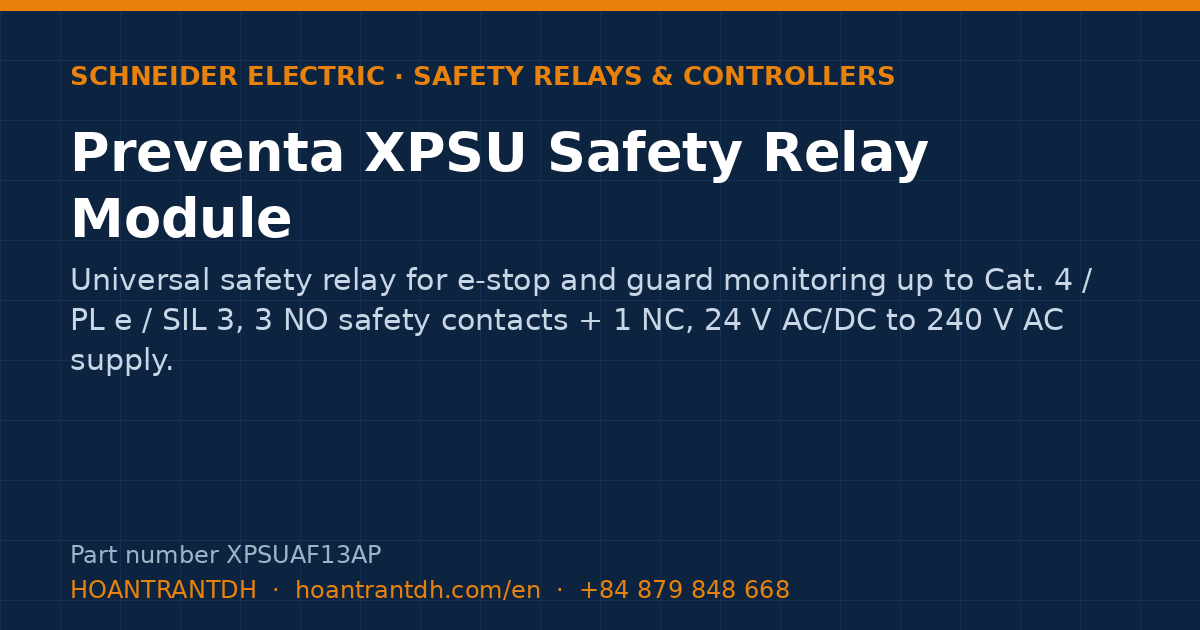 Schneider Electric Preventa XPSU Safety Relay Module (XPSUAF13AP) — product card