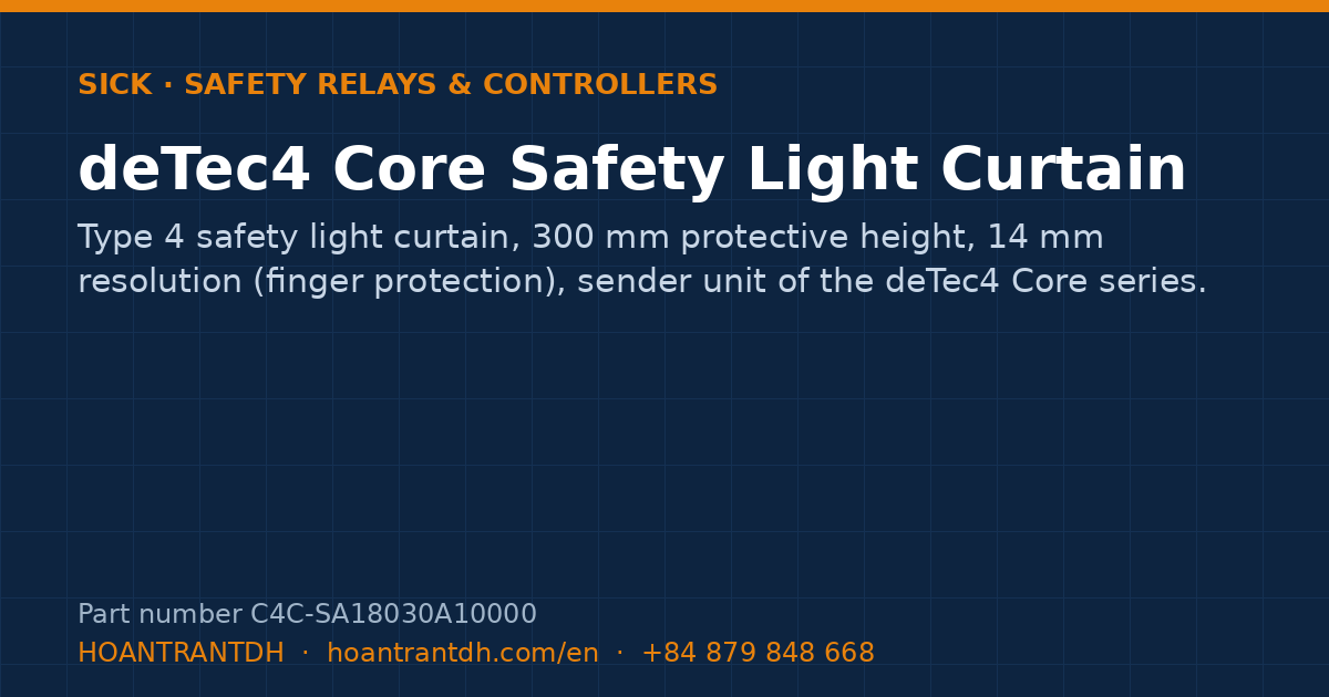 SICK deTec4 Core Safety Light Curtain (C4C-SA18030A10000) — product card