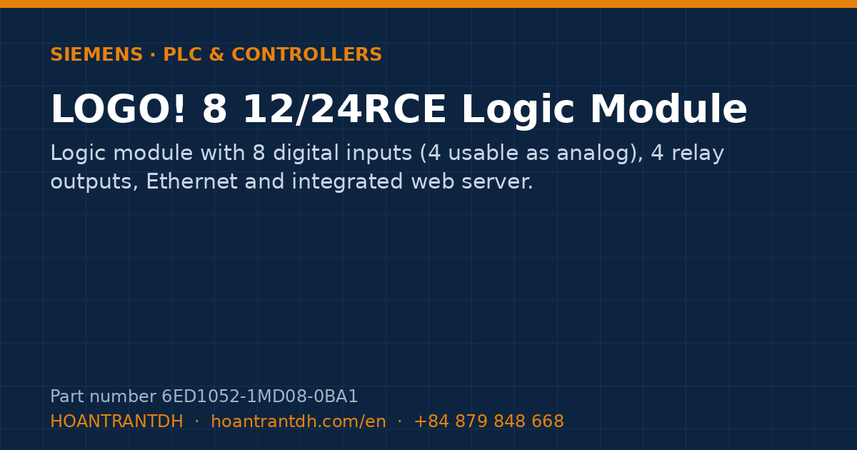 Siemens LOGO! 8 12/24RCE Logic Module (6ED1052-1MD08-0BA1) — product card