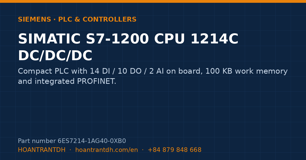 Siemens SIMATIC S7-1200 CPU 1214C DC/DC/DC (6ES7214-1AG40-0XB0) — product card