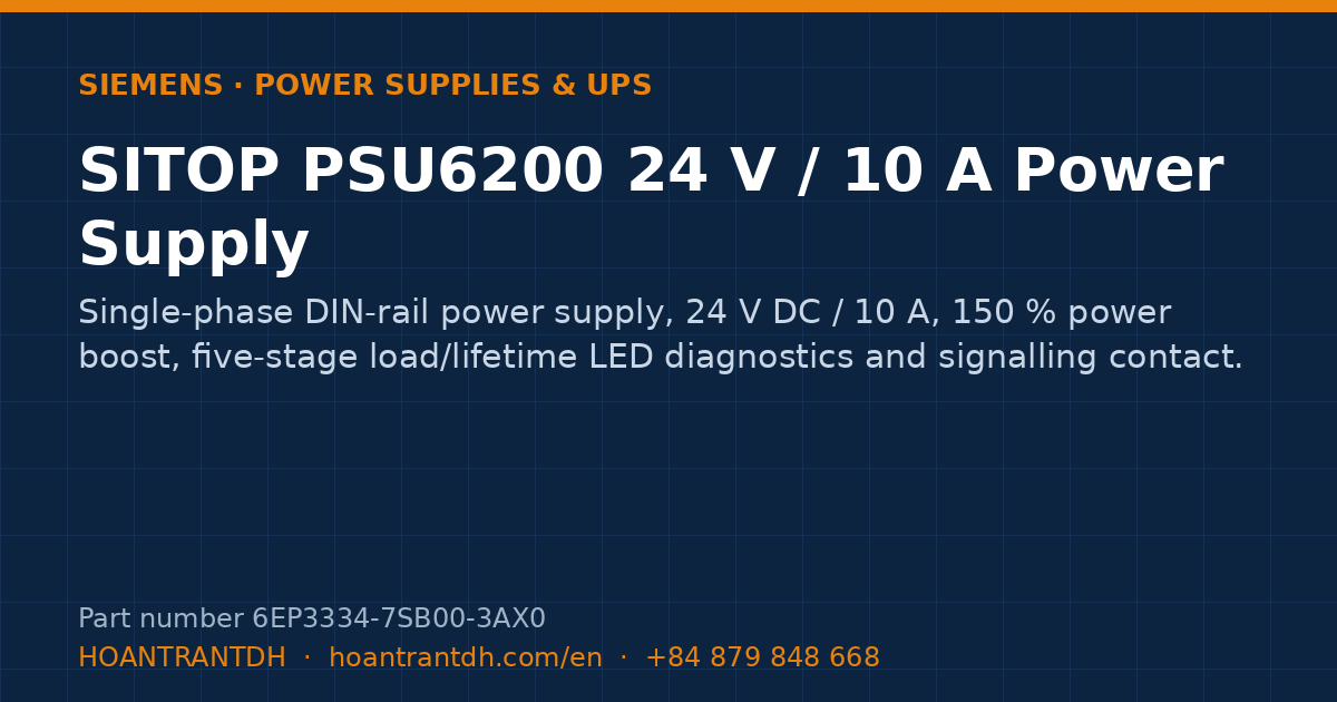 Siemens SITOP PSU6200 24 V / 10 A Power Supply (6EP3334-7SB00-3AX0) — product card