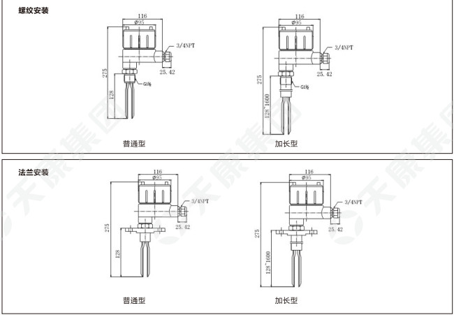 TKWL-2101 - Kích thước Kích thước công tắc đo mức TKWL2101