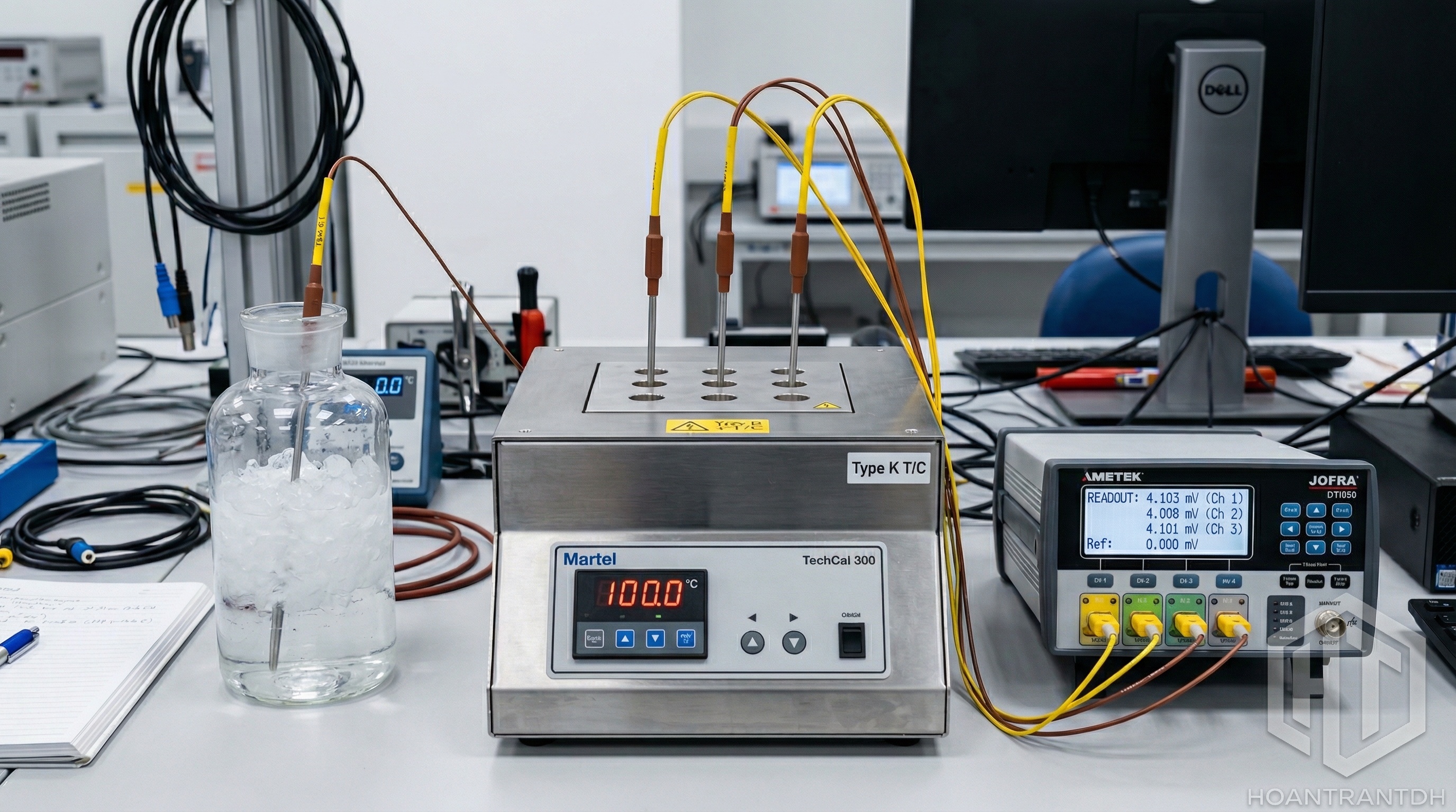 Lò hiệu chuẩn nhiệt độ với thermocouple loại K