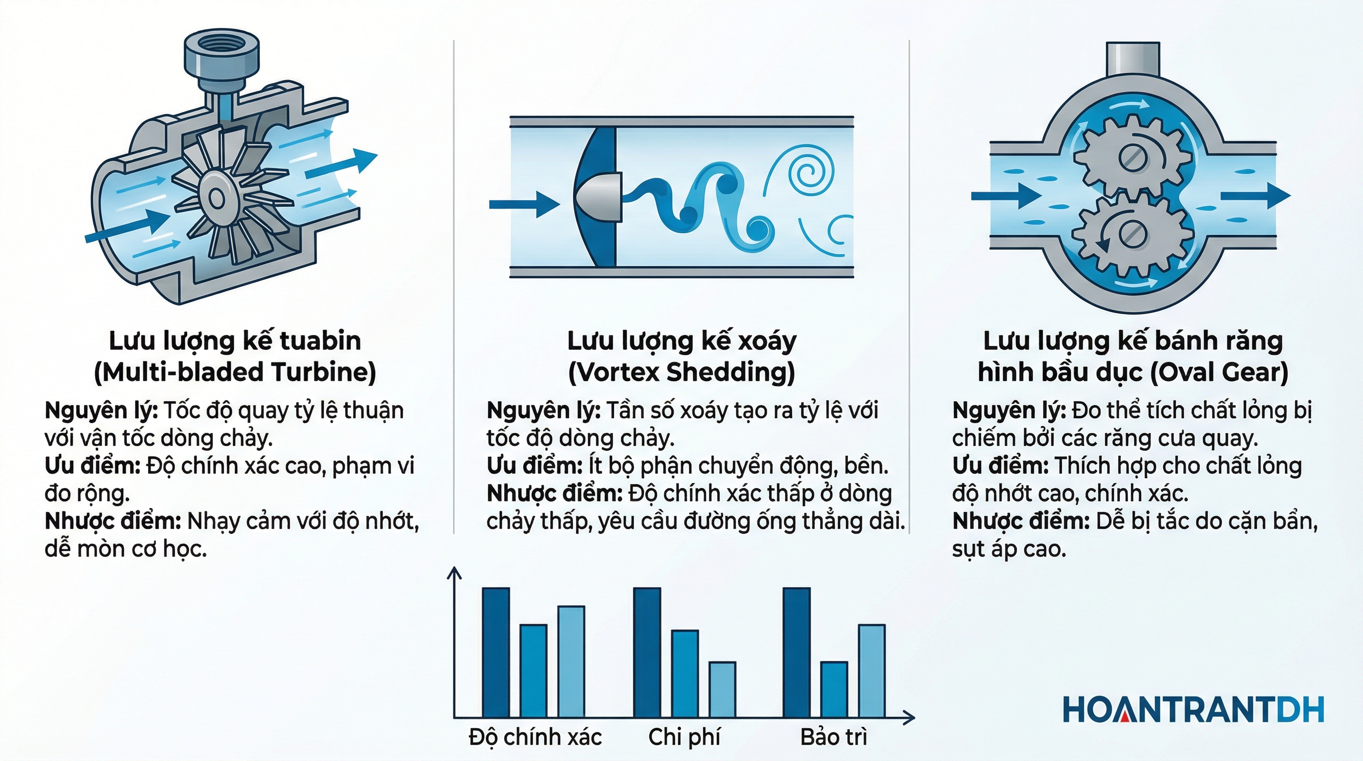 So sánh ba công nghệ đo lưu lượng
