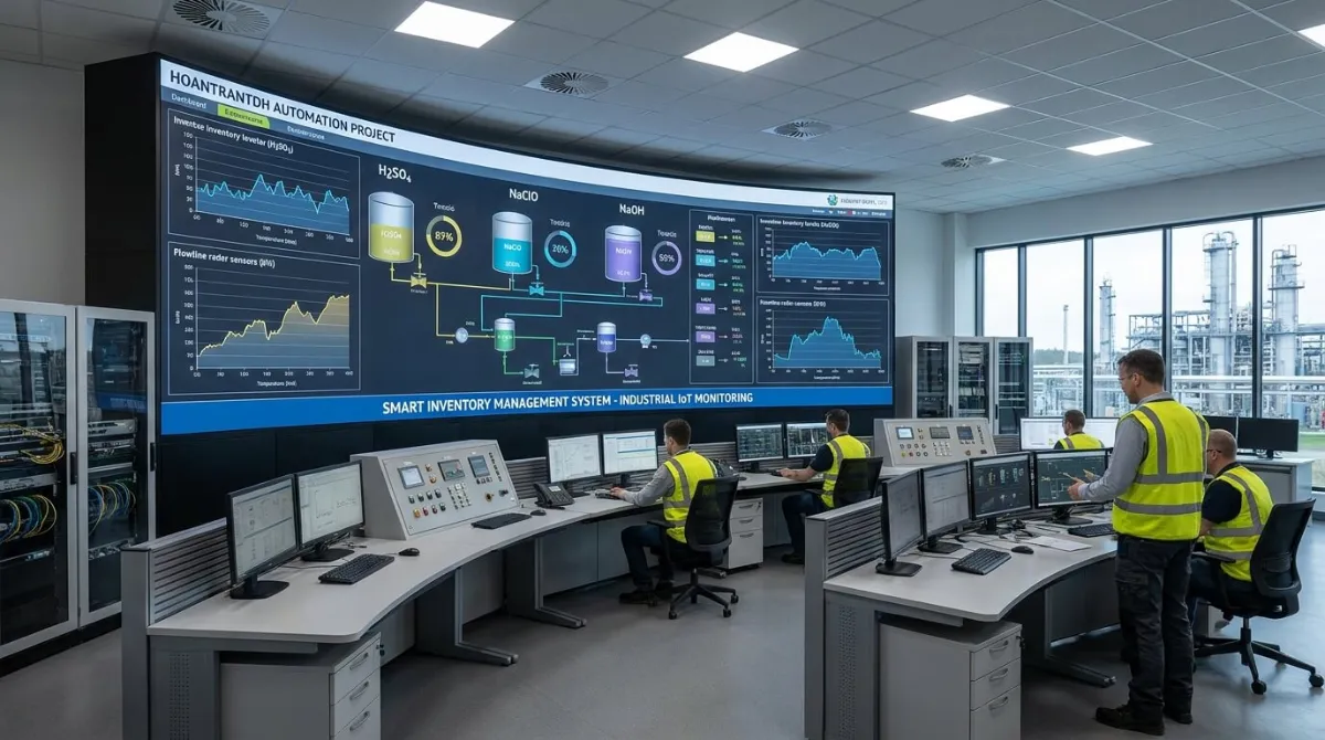 giám sát tồn kho hóa chất bằng radar Flowline