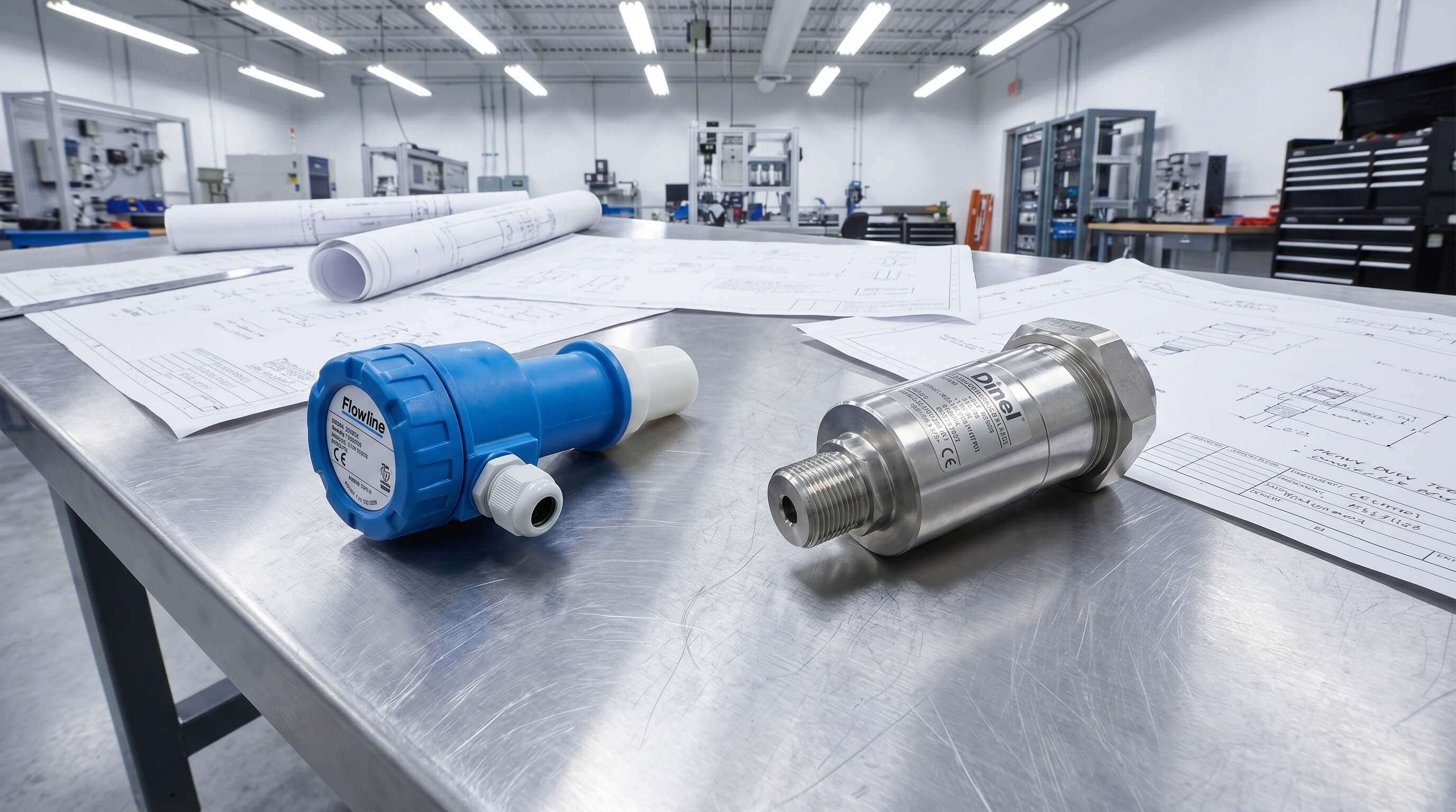 So sánh cảm biến đo mức Flowline và Dinel