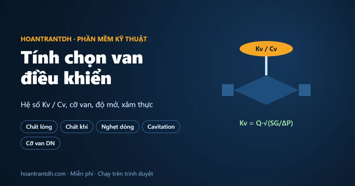 Tính chọn van điều khiển